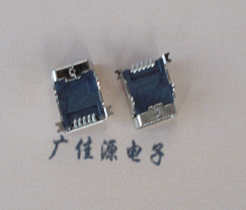 长安镇 MINI USB 5PF 90°SMT前插后贴电源接口