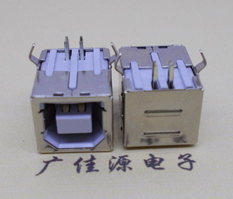 长安镇USB BF90度母座 打印机接口 卧式插板DIP白胶