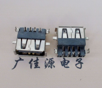长安镇AF USB母座90度 DIP沉板3.9/4.9 耐高温有卷边
