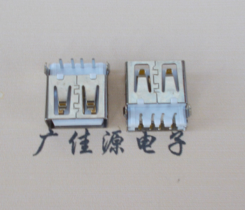 长安镇USB母座接口 AF90度沉板1.9引脚4P插件白胶芯直边
