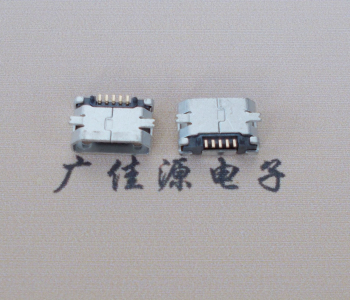 长安镇Micro USB平口全贴板 鱼叉脚5.0长带定位柱加焊盘
