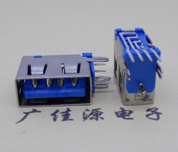 长安镇USB 测插2.0母座 短体10.0MM 接口 蓝色胶芯