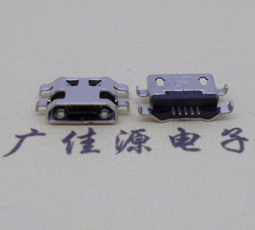 长安镇micro usb5p连接器 反向沉板1.6mm四脚插平口