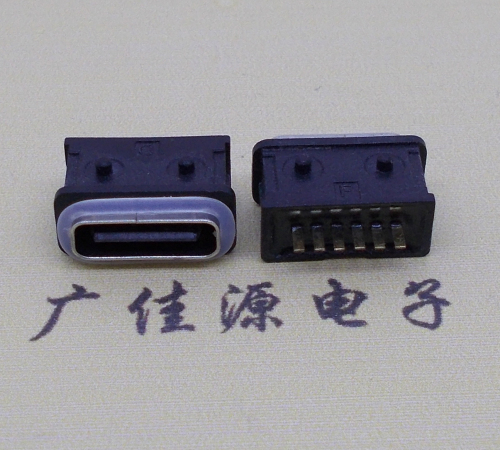 长安镇防水type-c6p母座立式直插带定位住连接器