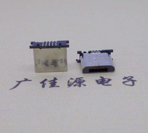 长安镇MICRO USB 5P公头短体5.6mm立贴带柱无卡勾