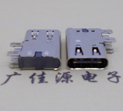 长安镇侧插USB3.1接头座子.90度type-c母座.6p侧插连接器