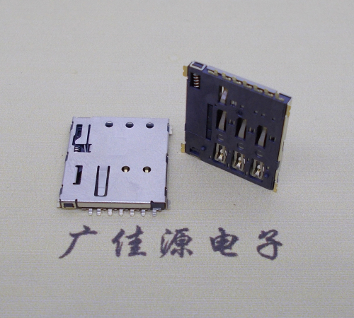 长安镇NANO SIM 自弹式卡座 1.37H 带CD测试7Pin 手机卡座连接器