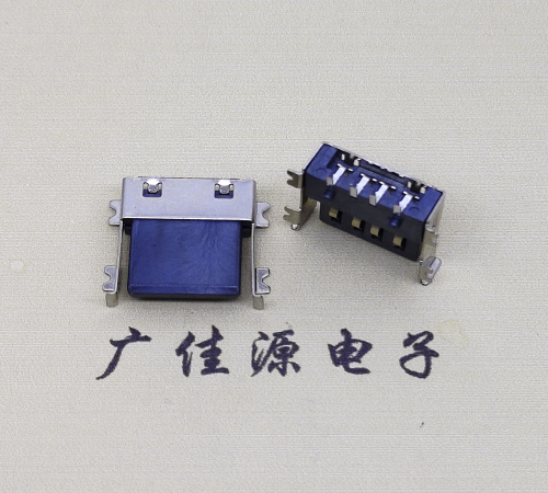 长安镇薄胶芯母座 USB2.0卧式贴板A母10.0短体尺寸
